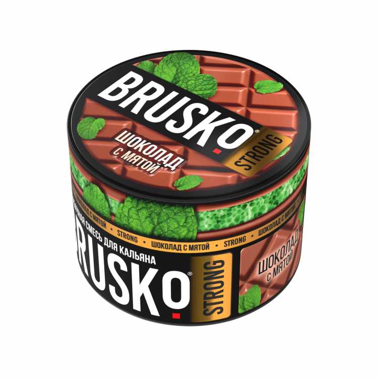 Бестабачная смесь BRUSKO Strong - Шоколад с мятой 50 гр