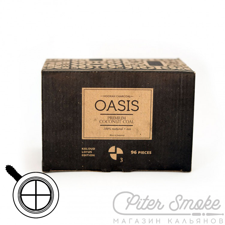 Уголь для кальяна Oasis под Kaloud 96 шт