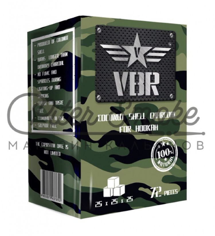Уголь для кальяна VBR 72 шт (25мм)