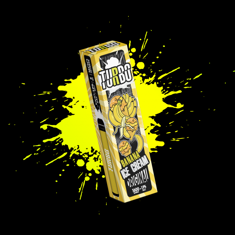 Одноразовая электронная сигарета Turbo - Banana Ice Cream (Банановое мороженое)