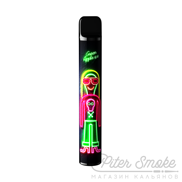 Одноразовая электронная сигарета Crash 1700 - Green Apple Ice (Ледяное зеленое Яблоко)